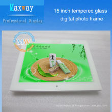 Porta-retratos digital de vidro temperado à prova de riscos 15